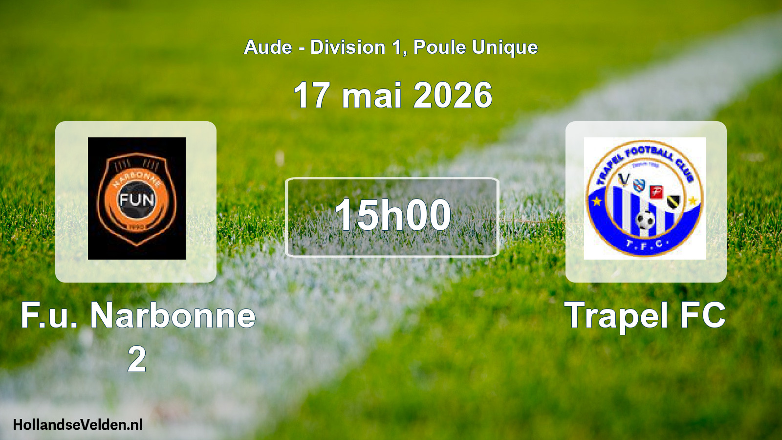 Match programmé: F.u. Narbonne 2 - Trapel FC (17 mai 2026)