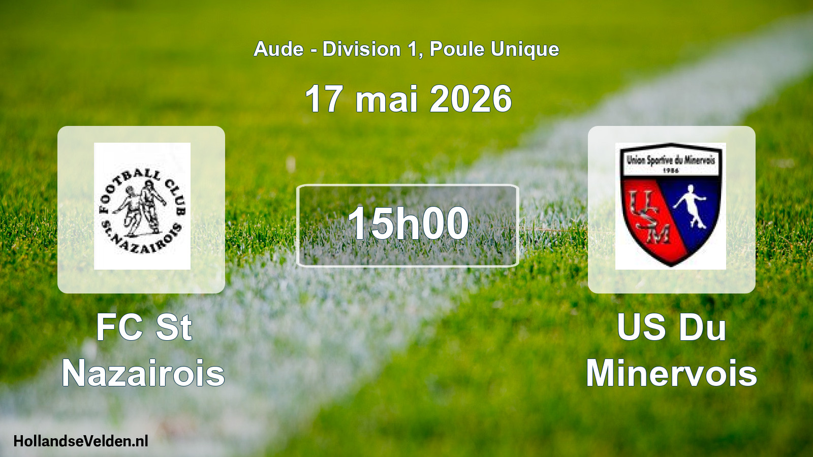 Match programmé: FC St Nazairois - US Du Minervois (17 mai 2026)