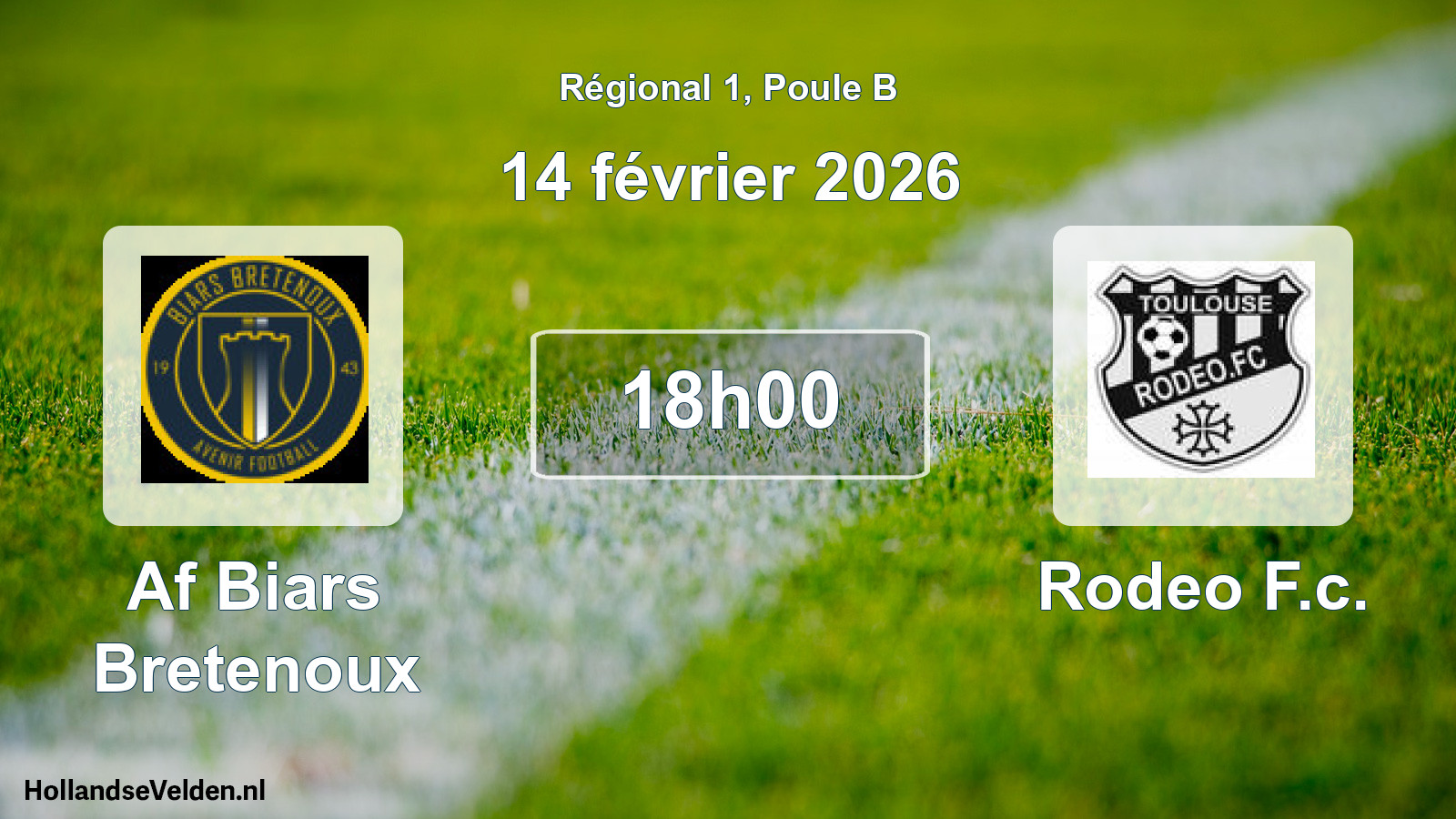 Scheduled Match: Af Biars Bretenoux - Rodeo F.c. (14 February 2026)