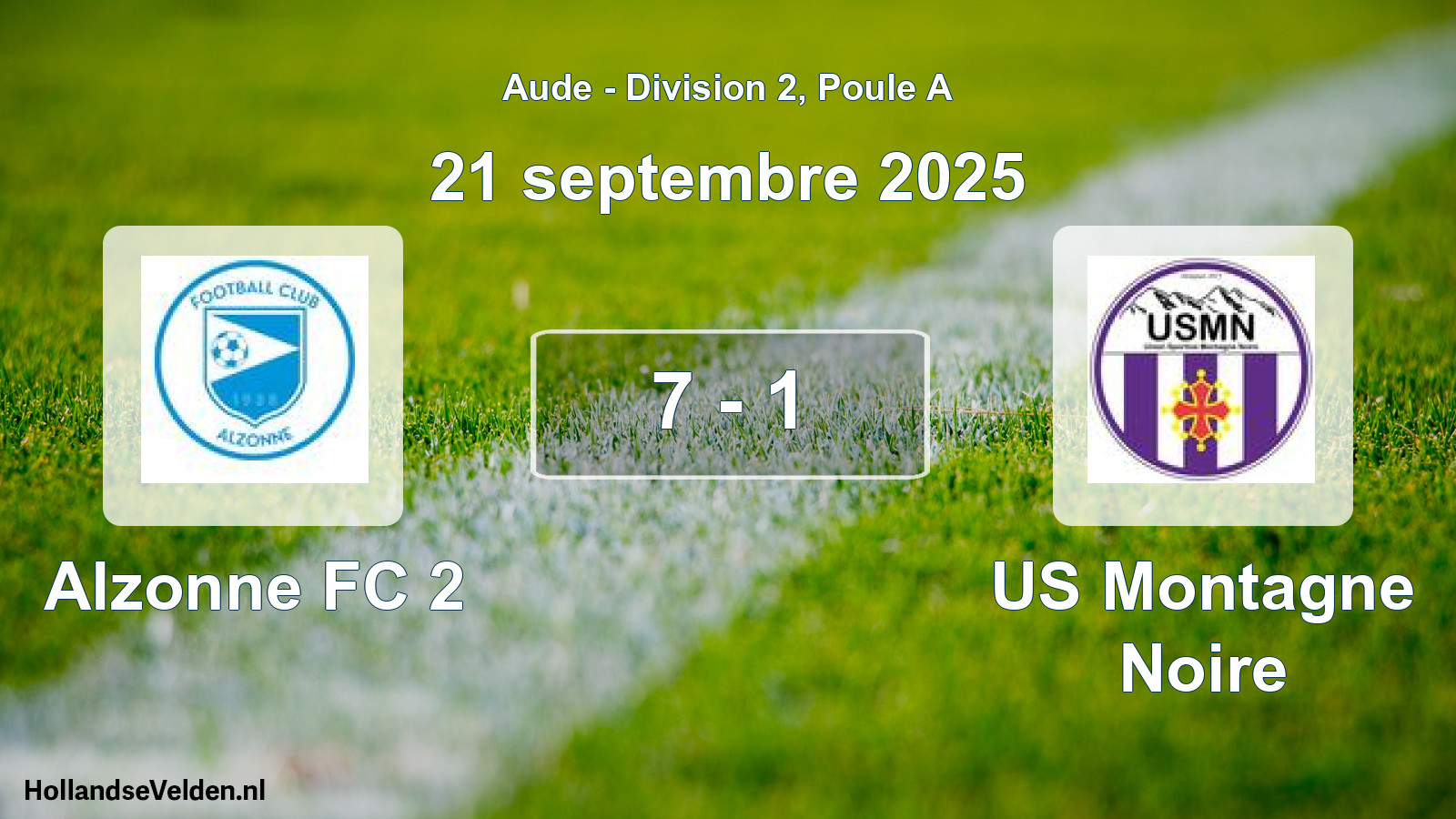 Match joué: Alzonne FC 2 - US Montagne Noire 7 - 1 (21 septembre 2025)