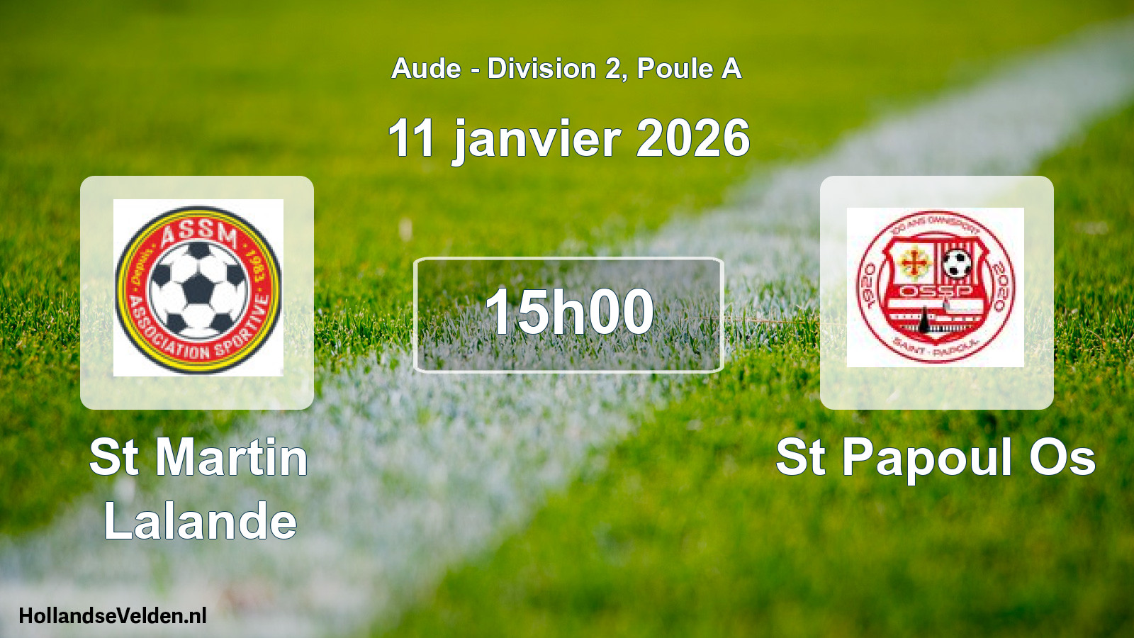 Match programmé: St Martin Lalande - St Papoul Os (11 janvier 2026)