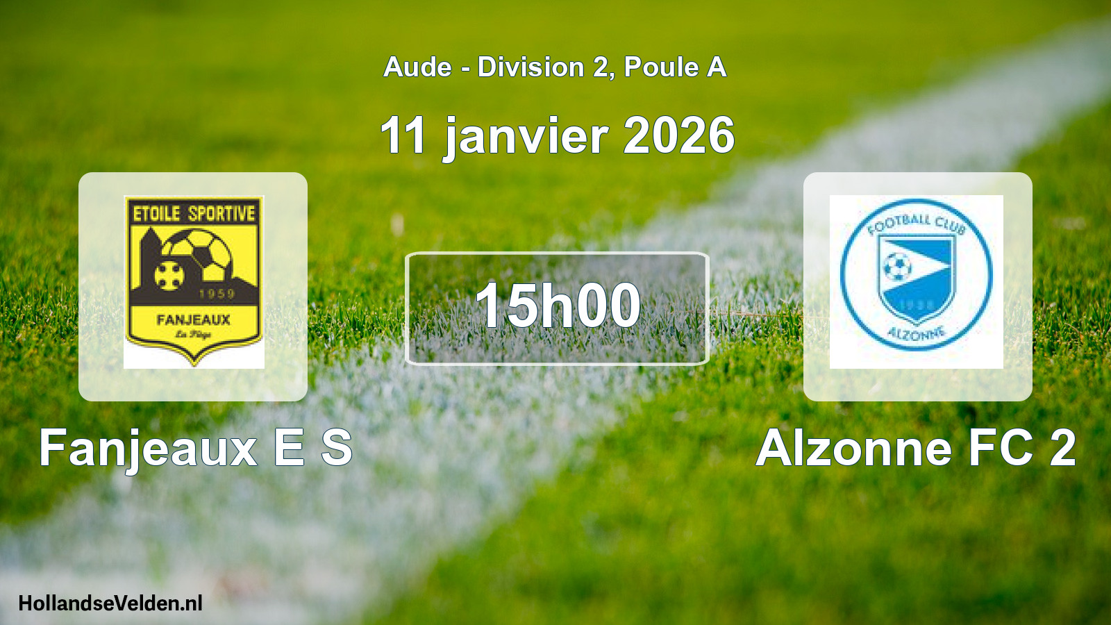 Match programmé: Fanjeaux E S - Alzonne FC 2 (11 janvier 2026)