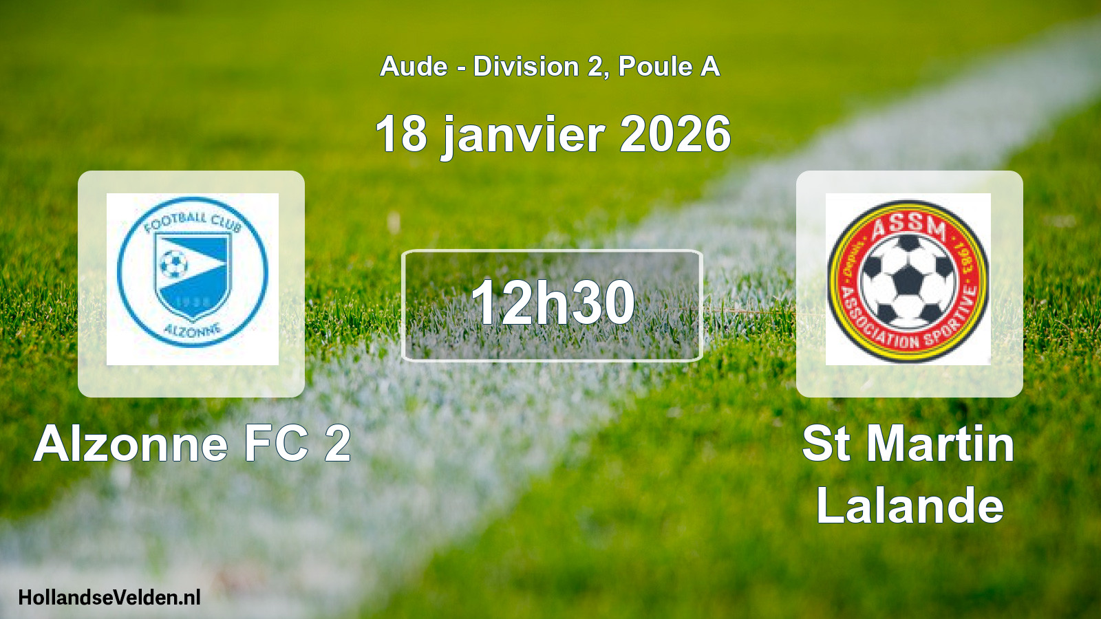 Geplande wedstrijd: Alzonne FC 2 - St Martin Lalande (18 januari 2026)
