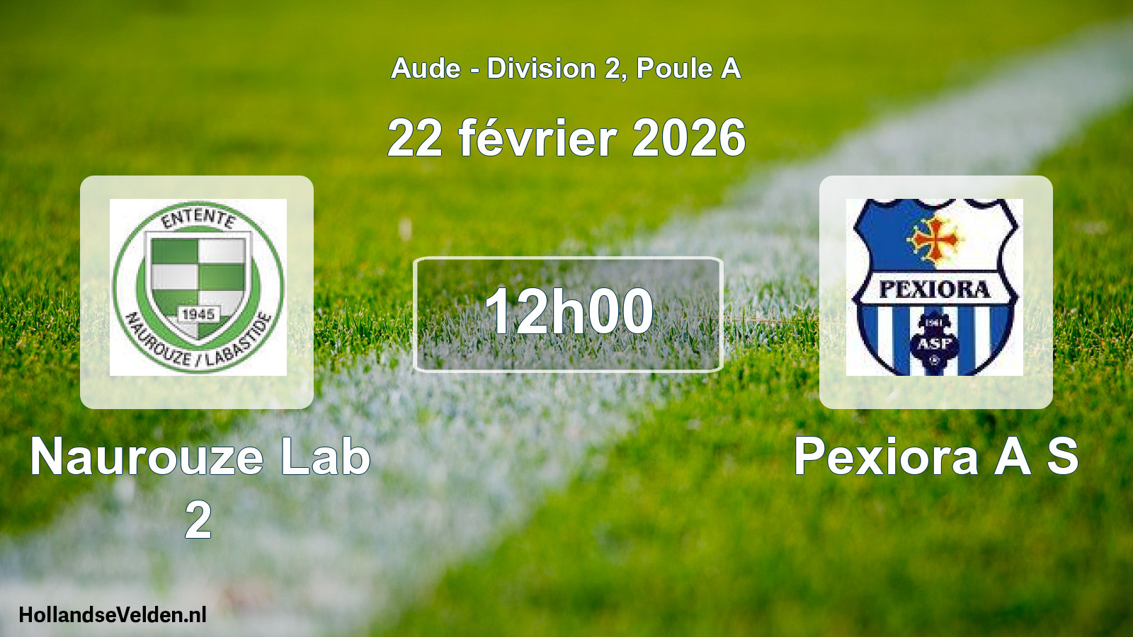 Scheduled Match: Naurouze Lab 2 - Pexiora A S (22 February 2026)