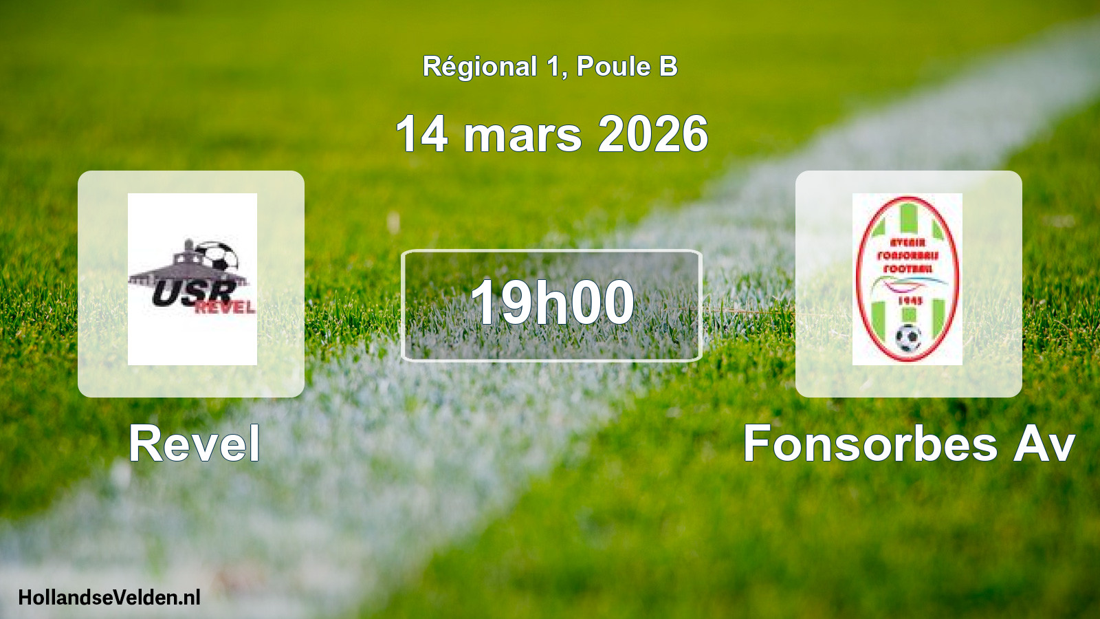 Scheduled Match: Revel - Fonsorbes Av (14 March 2026)