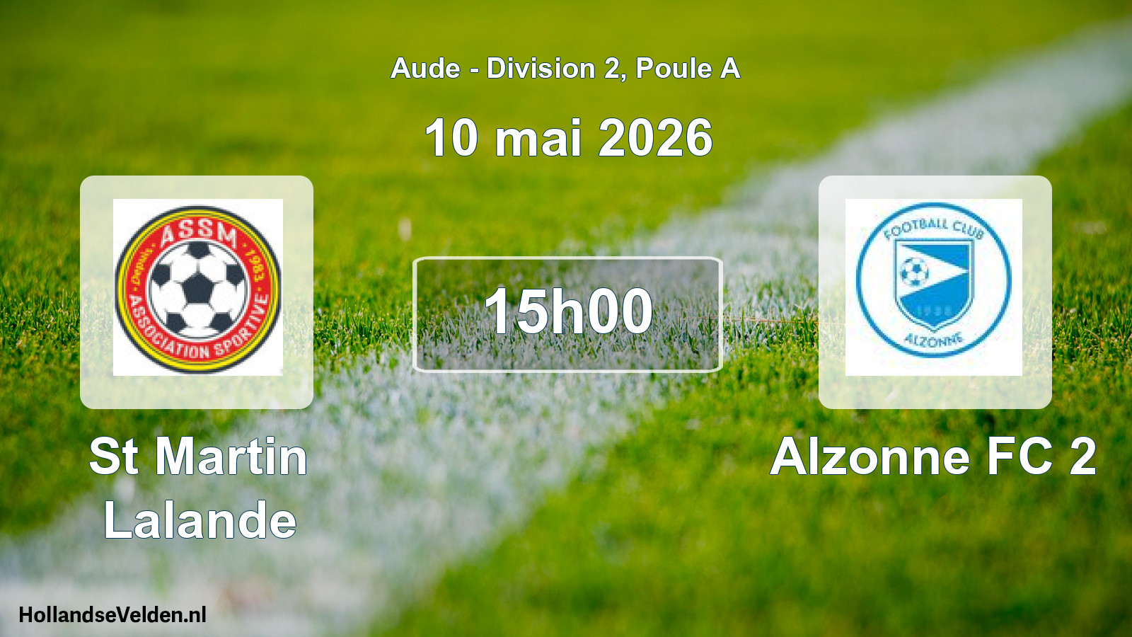 Match programmé: St Martin Lalande - Alzonne FC 2 (10 mai 2026)