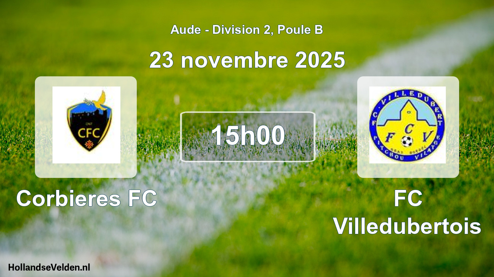 Match programmé: Corbieres FC - FC Villedubertois (23 novembre 2025)