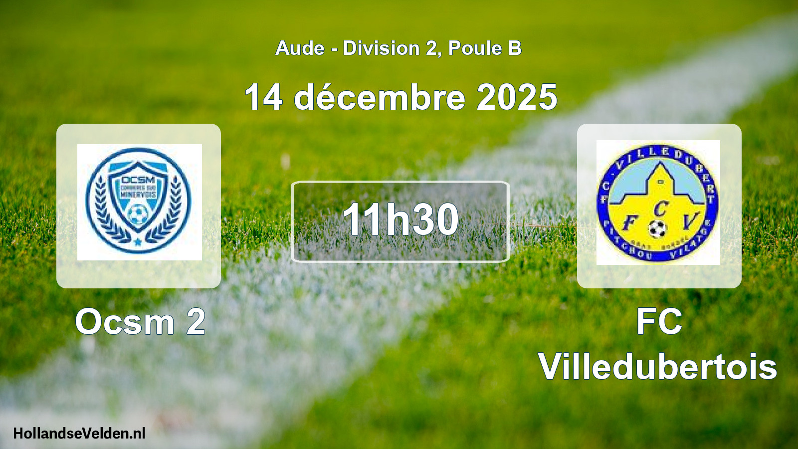 Match programmé: Ocsm 2 - FC Villedubertois (14 décembre 2025)