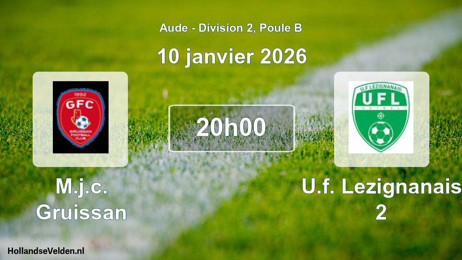 Match programmé: M.j.c. Gruissan - U.f. Lezignanais 2 (10 janvier 2026)