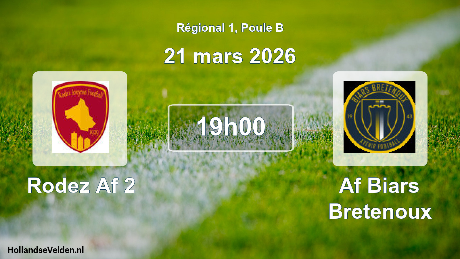Geplande wedstrijd: Rodez Af 2 - Af Biars Bretenoux (21 maart 2026)