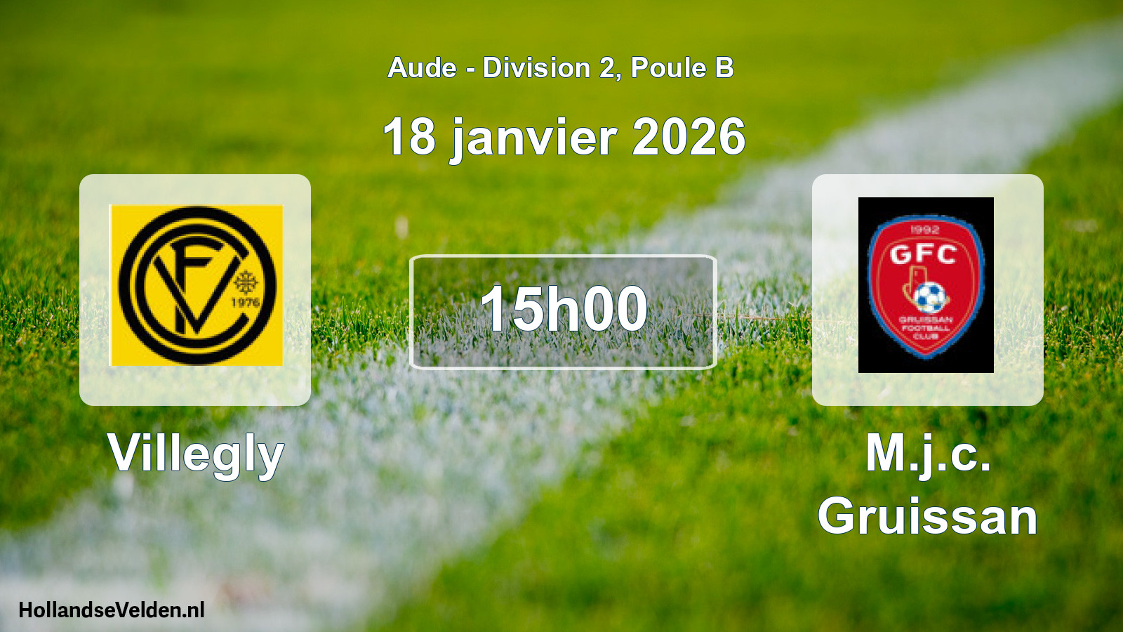 Scheduled Match: Villegly - M.j.c. Gruissan (18 January 2026)