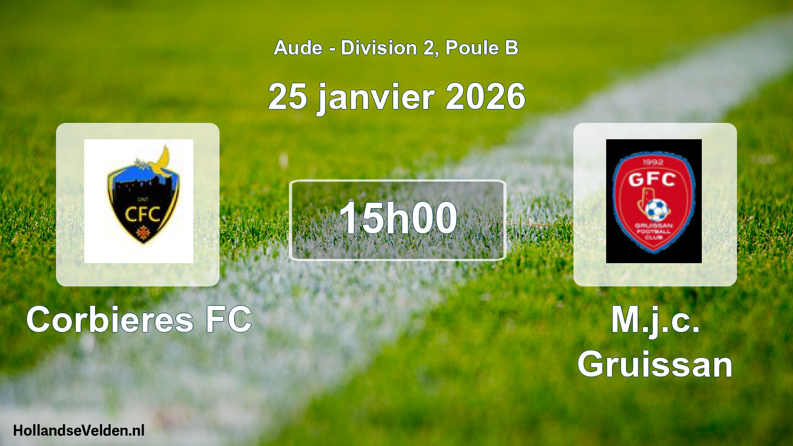 Scheduled Match: Corbieres FC - M.j.c. Gruissan (25 January 2026)