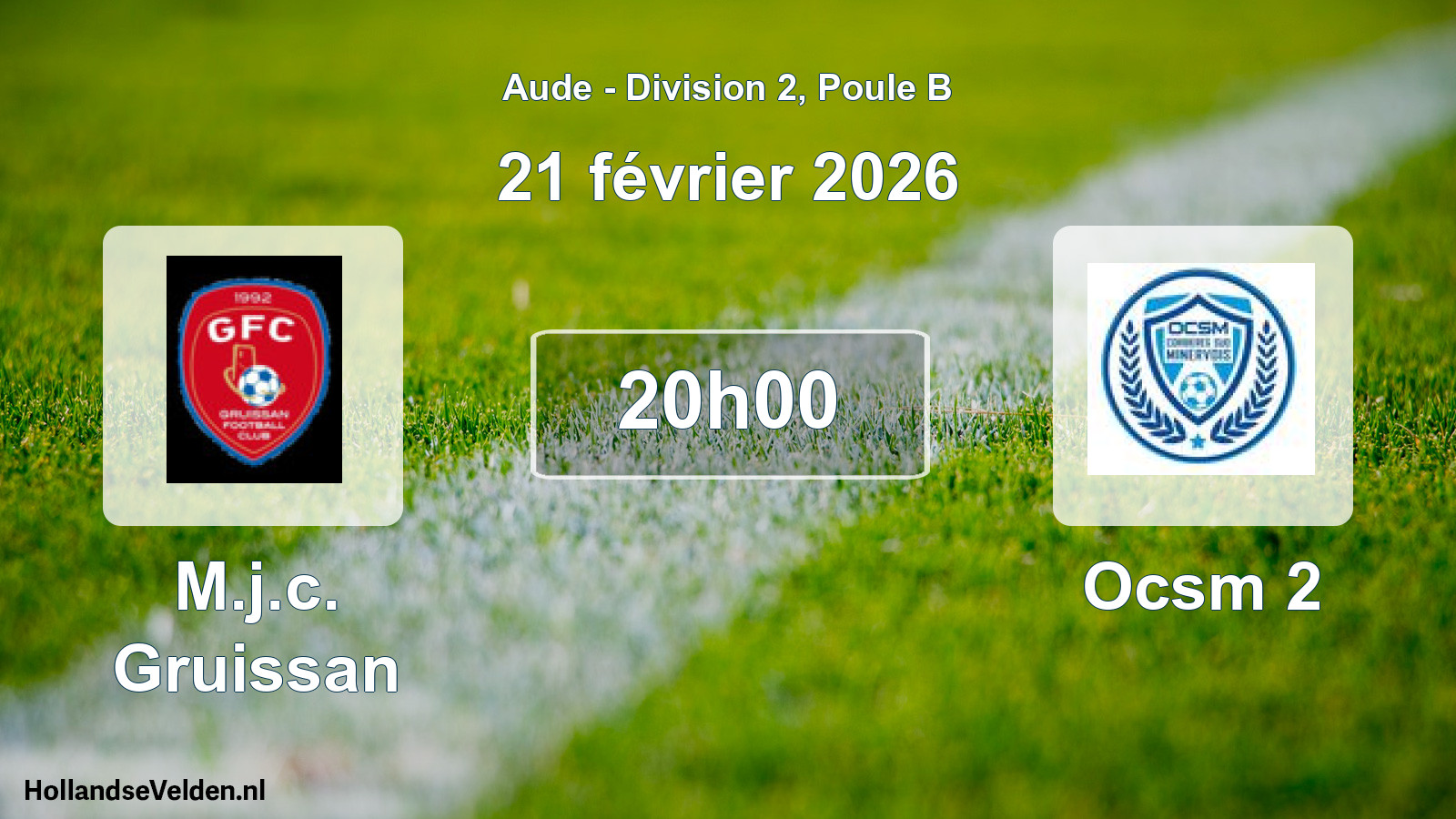 Scheduled Match: M.j.c. Gruissan - Ocsm 2 (21 February 2026)