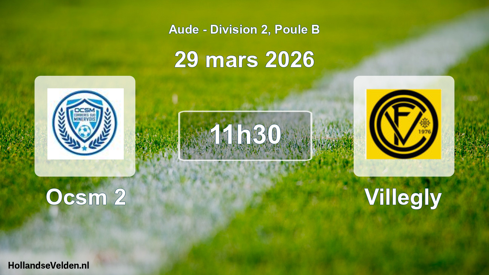 Match programmé: Ocsm 2 - Villegly (29 mars 2026)