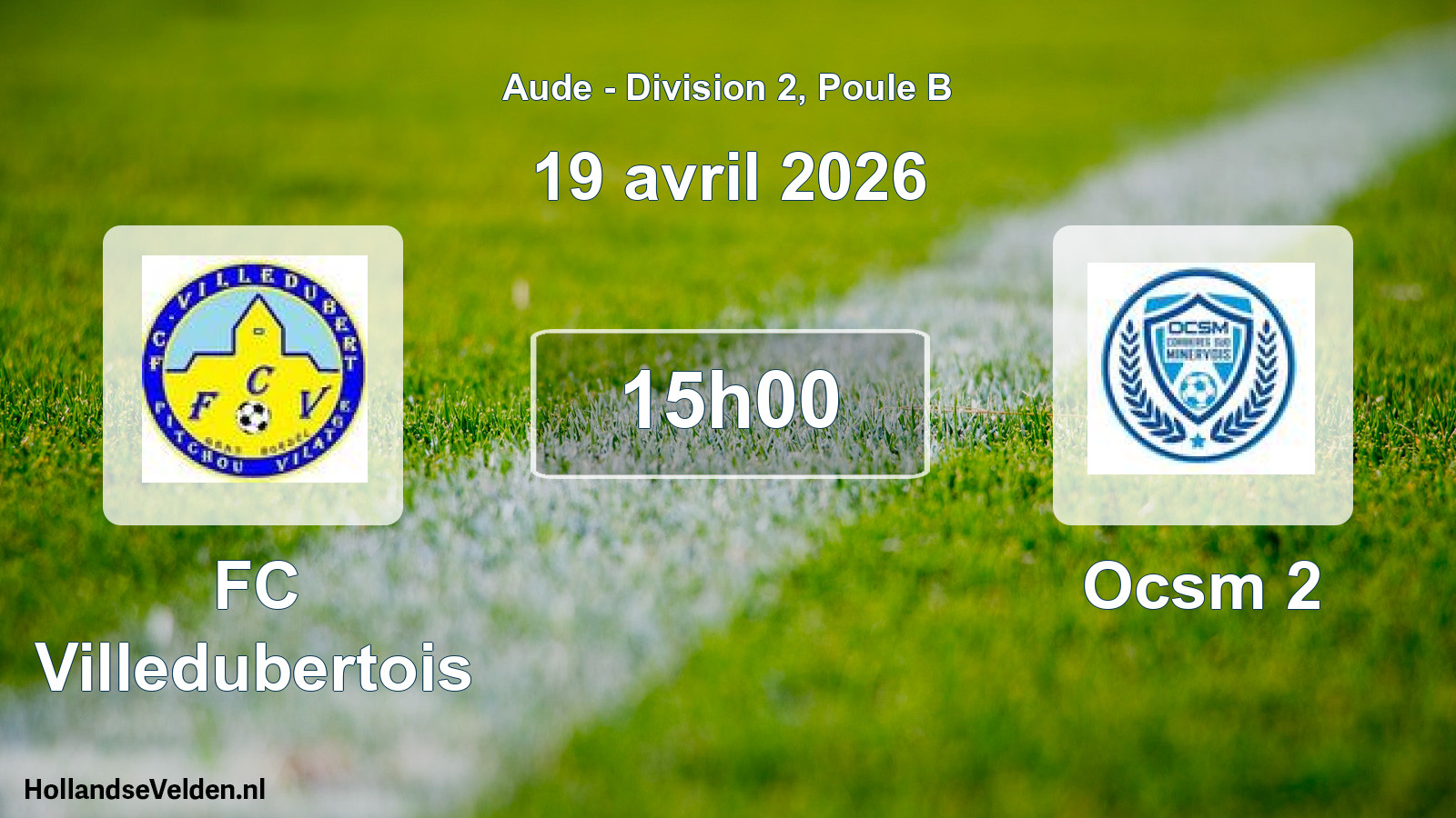 Match programmé: FC Villedubertois - Ocsm 2 (19 avril 2026)