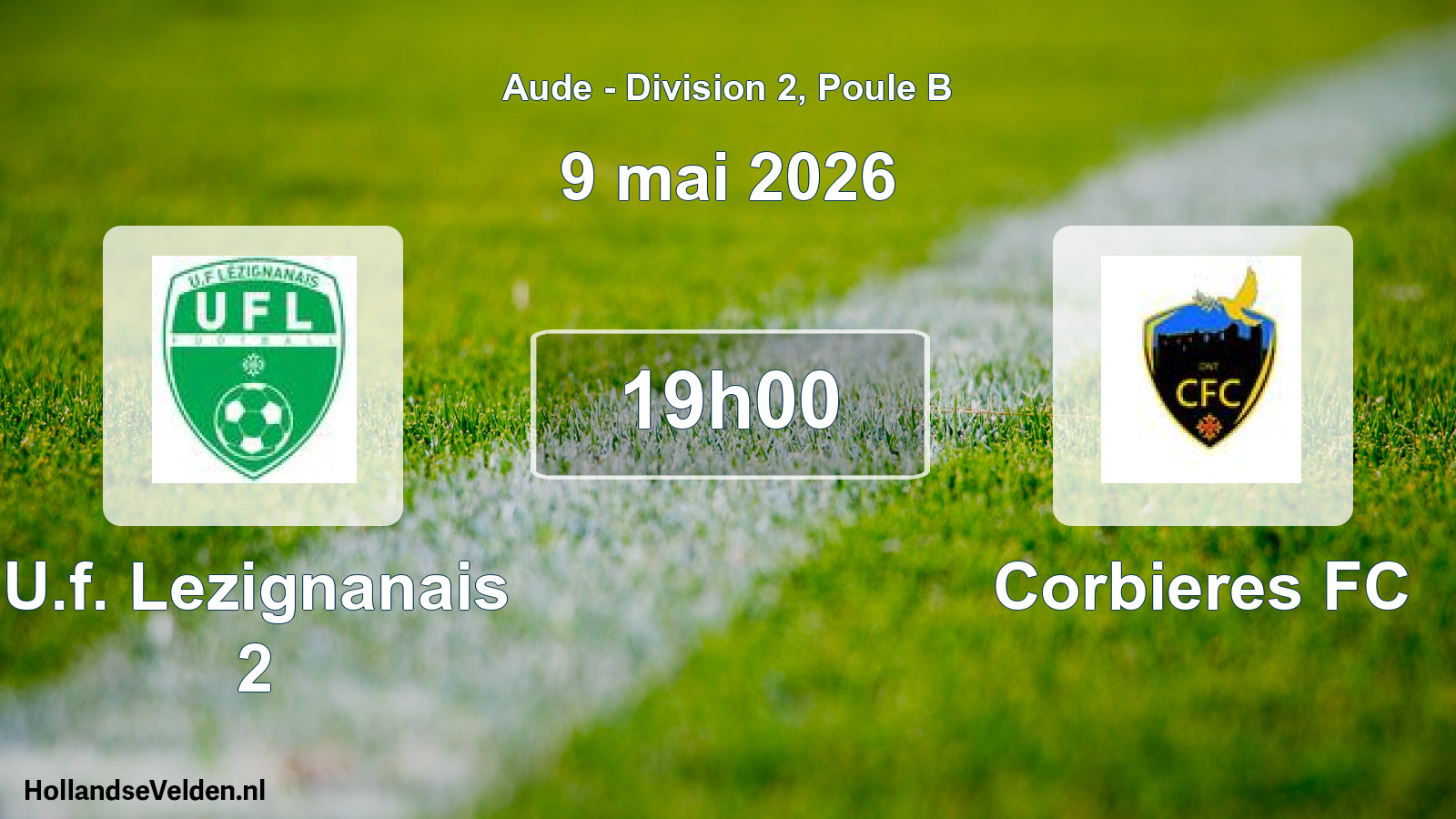 Match programmé: U.f. Lezignanais 2 - Corbieres FC (9 mai 2026)