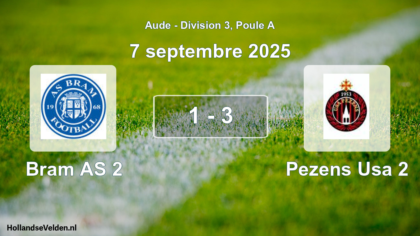 Match joué: Bram AS 2 - Pezens Usa 2 1 - 3 (7 septembre 2025)