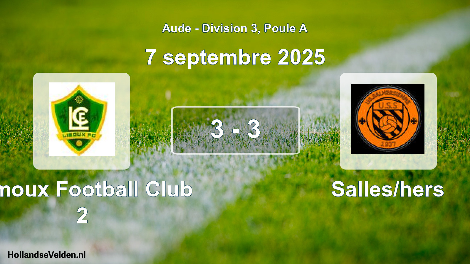 Match joué: Limoux Football Club 2 - Salles/hers 3 - 3 (7 septembre 2025)