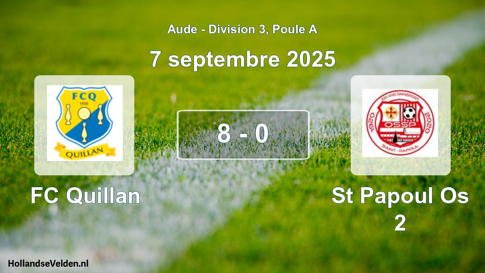 Gespeelde wedstrijd: FC Quillan - St Papoul Os 2 8 - 0 (7 september 2025)