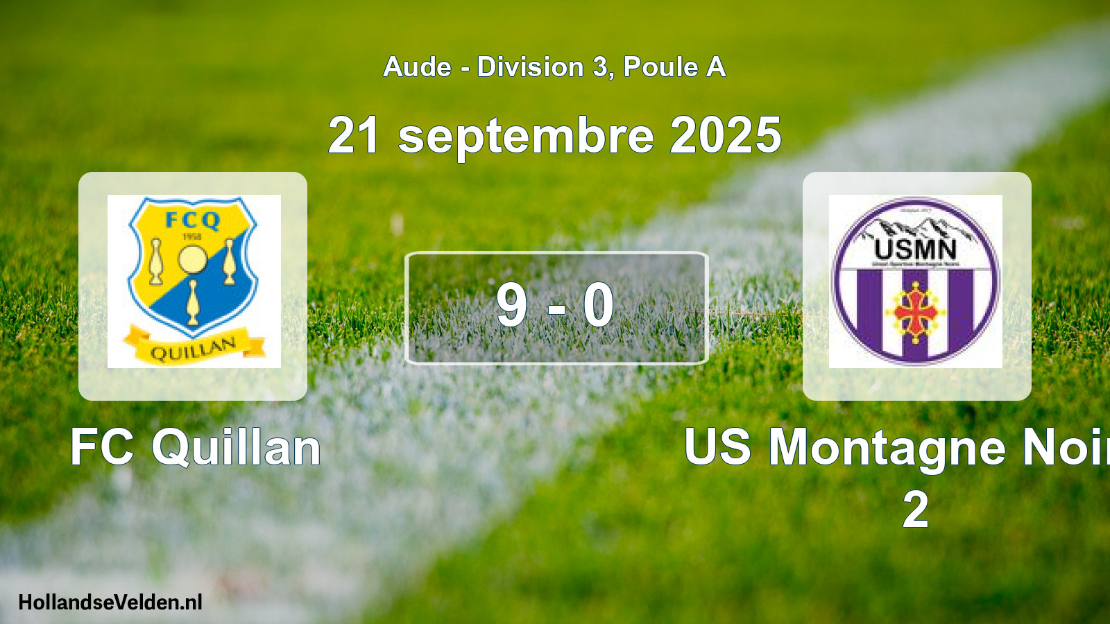Gespeelde wedstrijd: FC Quillan - US Montagne Noire 2 9 - 0 (21 september 2025)