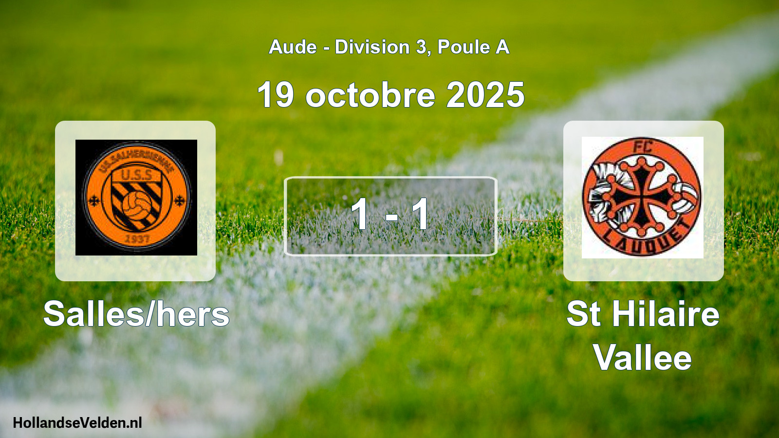 Total number of matches played: Salles/hers - St Hilaire Vallee 1 - 1 (19 October 2025)
