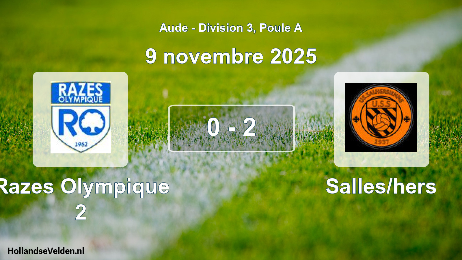 Total number of matches played: Razes Olympique 2 - Salles/hers 0 - 2 (9 November 2025)
