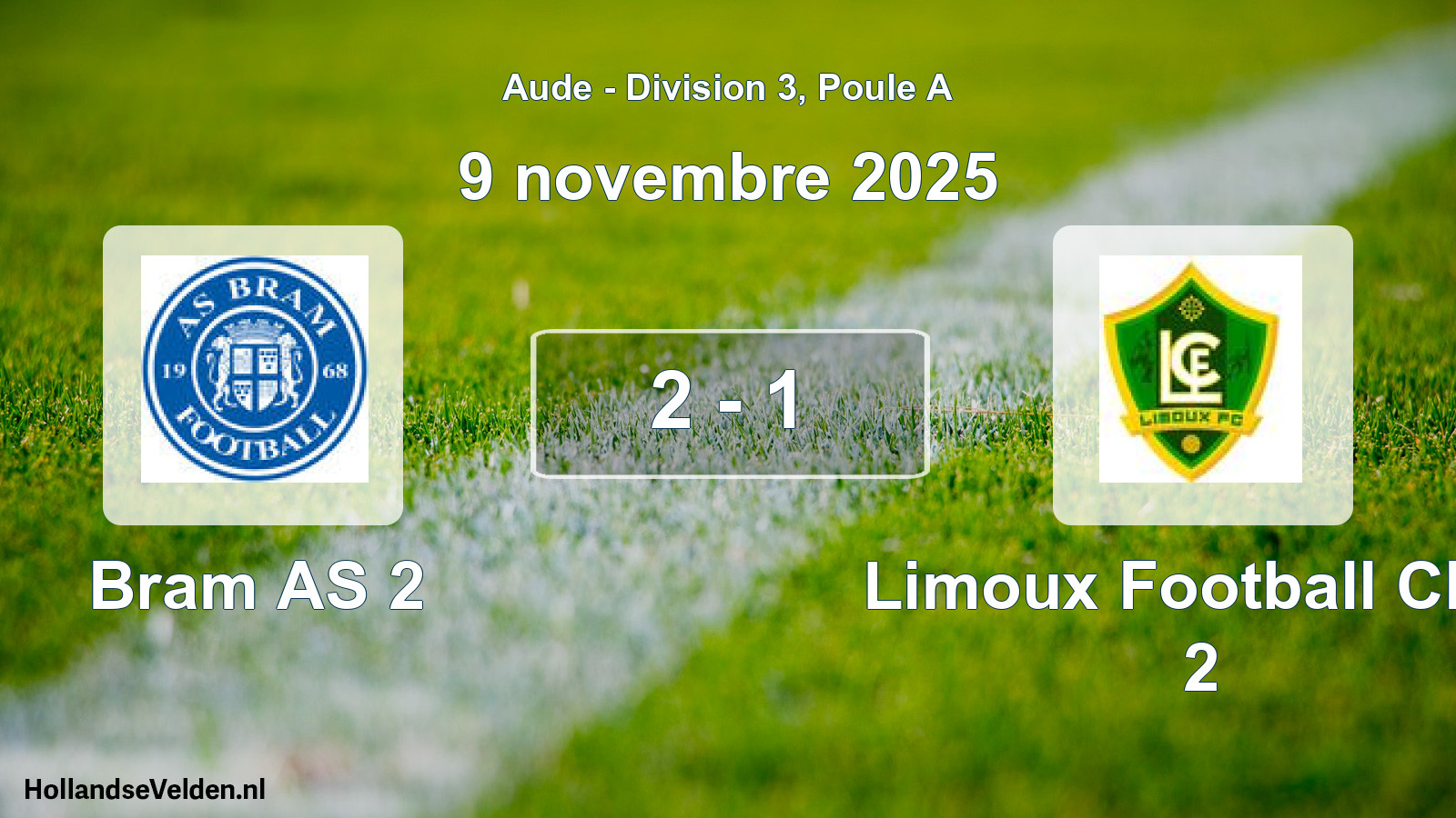 Match joué: Bram AS 2 - Limoux Football Club 2 2 - 1 (9 novembre 2025)