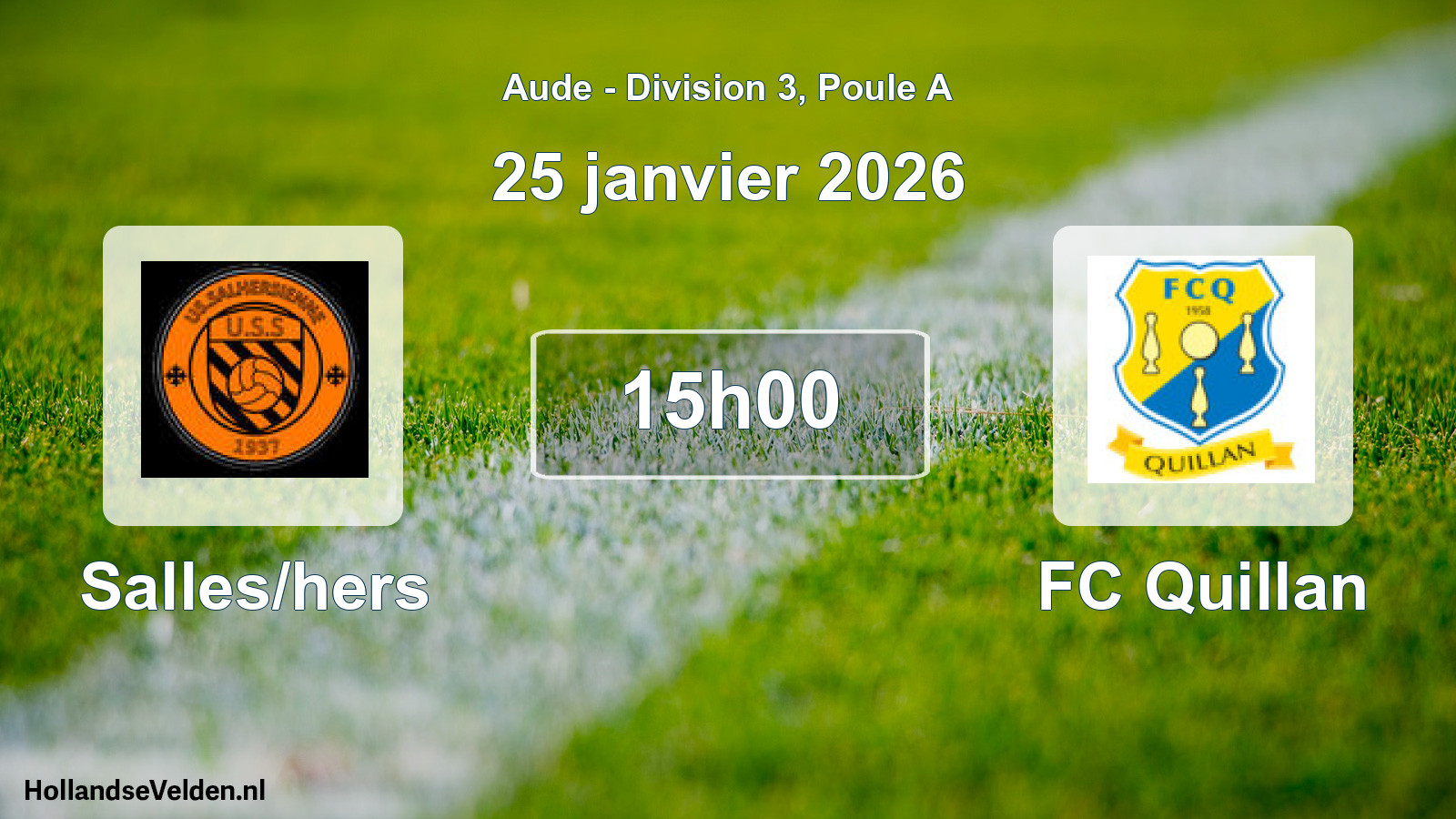 Match programmé: Salles/hers - FC Quillan (25 janvier 2026)