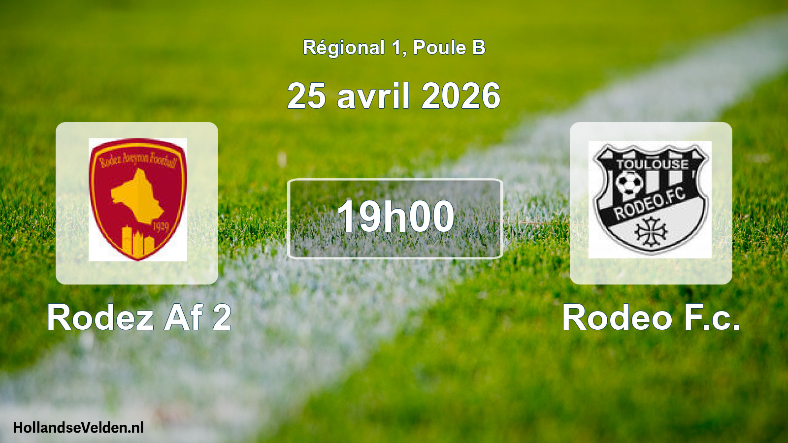 Geplande wedstrijd: Rodez Af 2 - Rodeo F.c. (25 avril 2026)