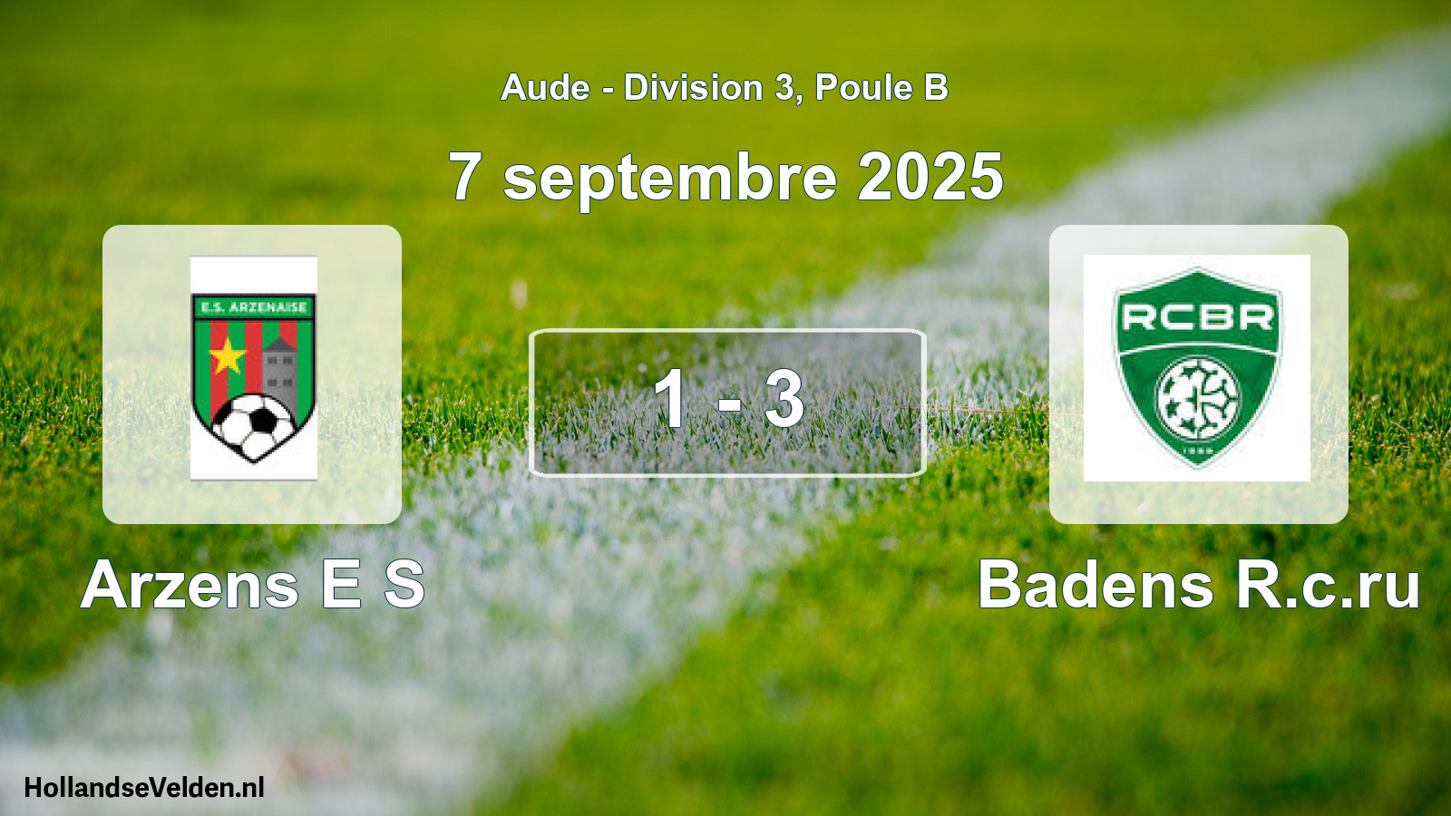 Match joué: Arzens E S - Badens R.c.ru 1 - 3 (7 septembre 2025)