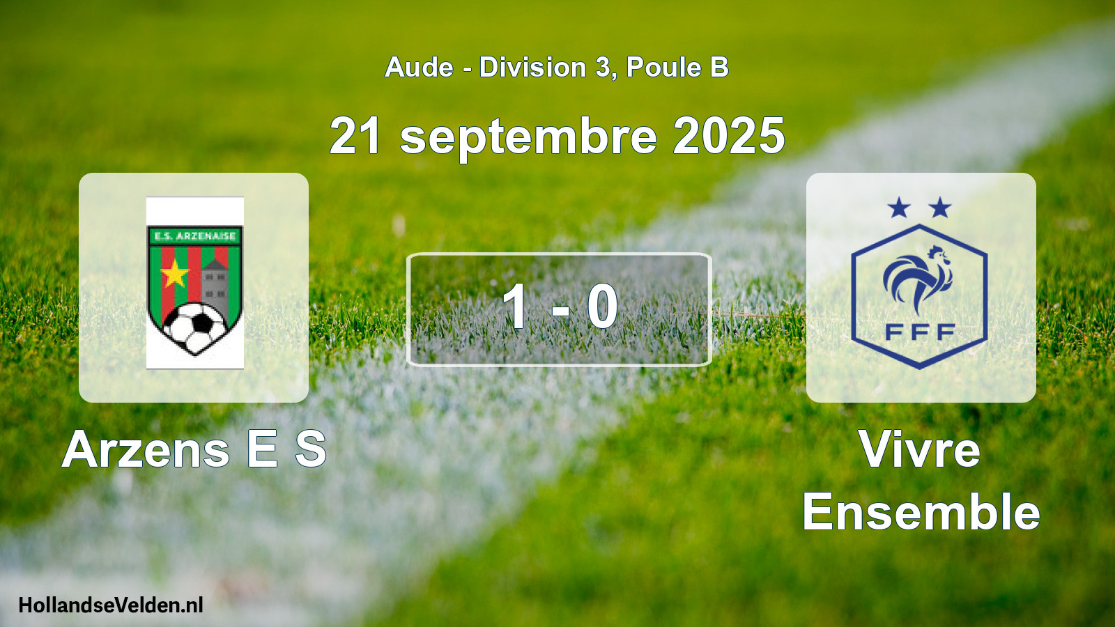 Total number of matches played: Arzens E S - Vivre Ensemble 1 - 0 (21 September 2025)