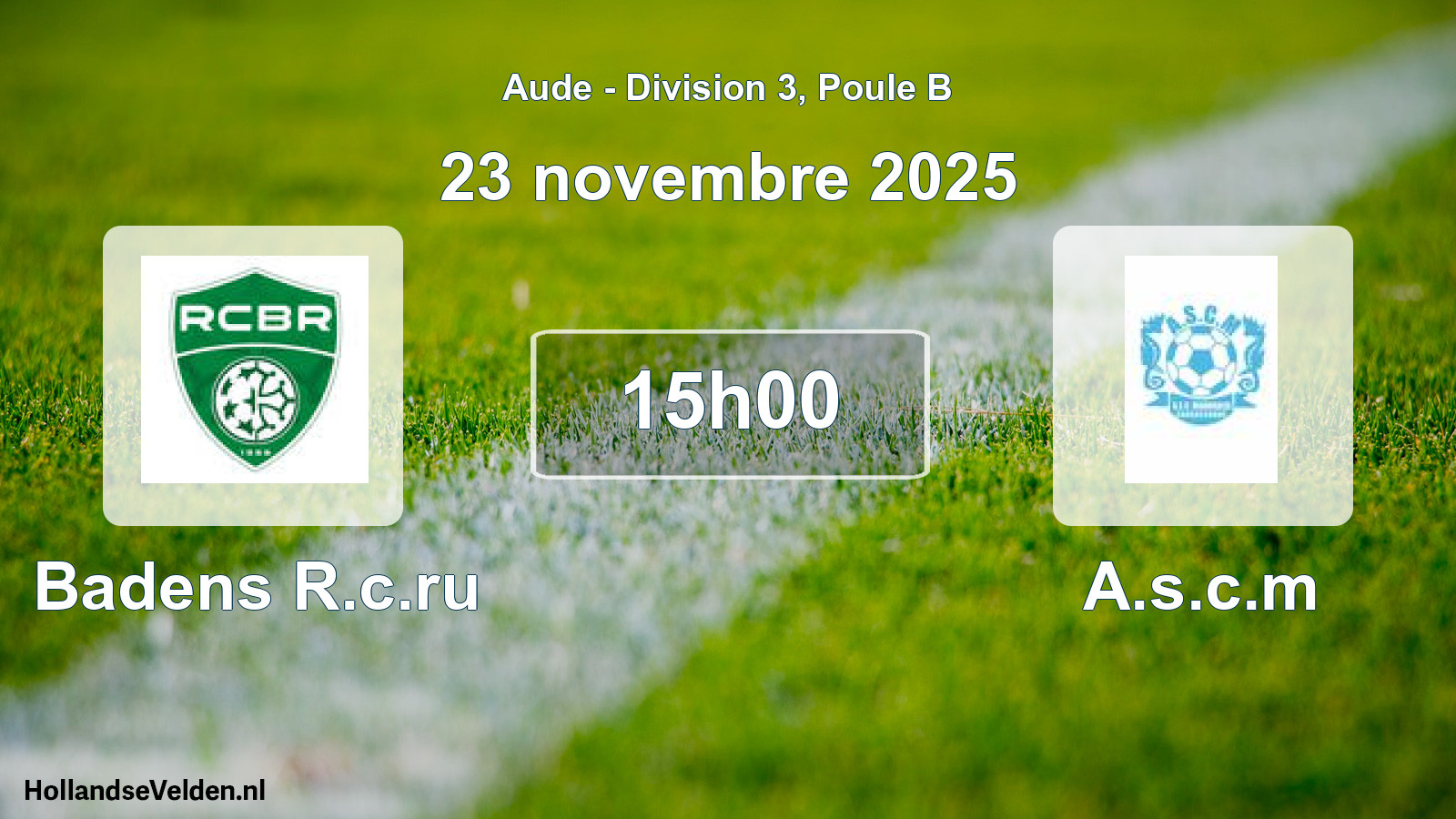 Match programmé: Badens R.c.ru - A.s.c.m (23 novembre 2025)