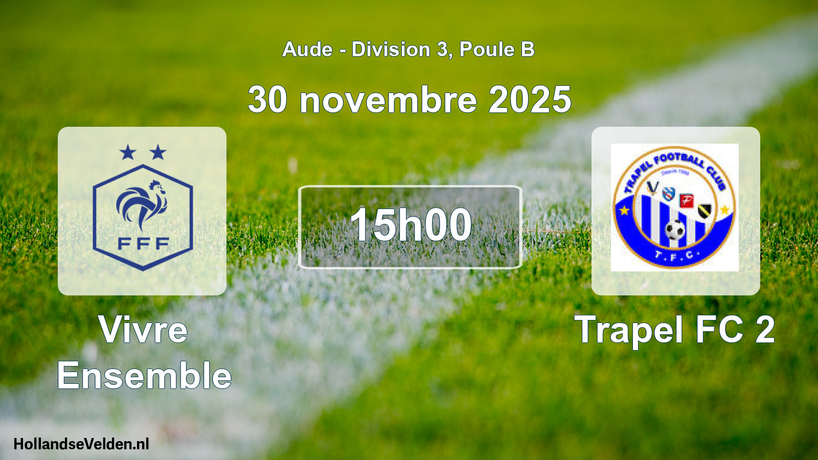 Match programmé: Vivre Ensemble - Trapel FC 2 (30 novembre 2025)