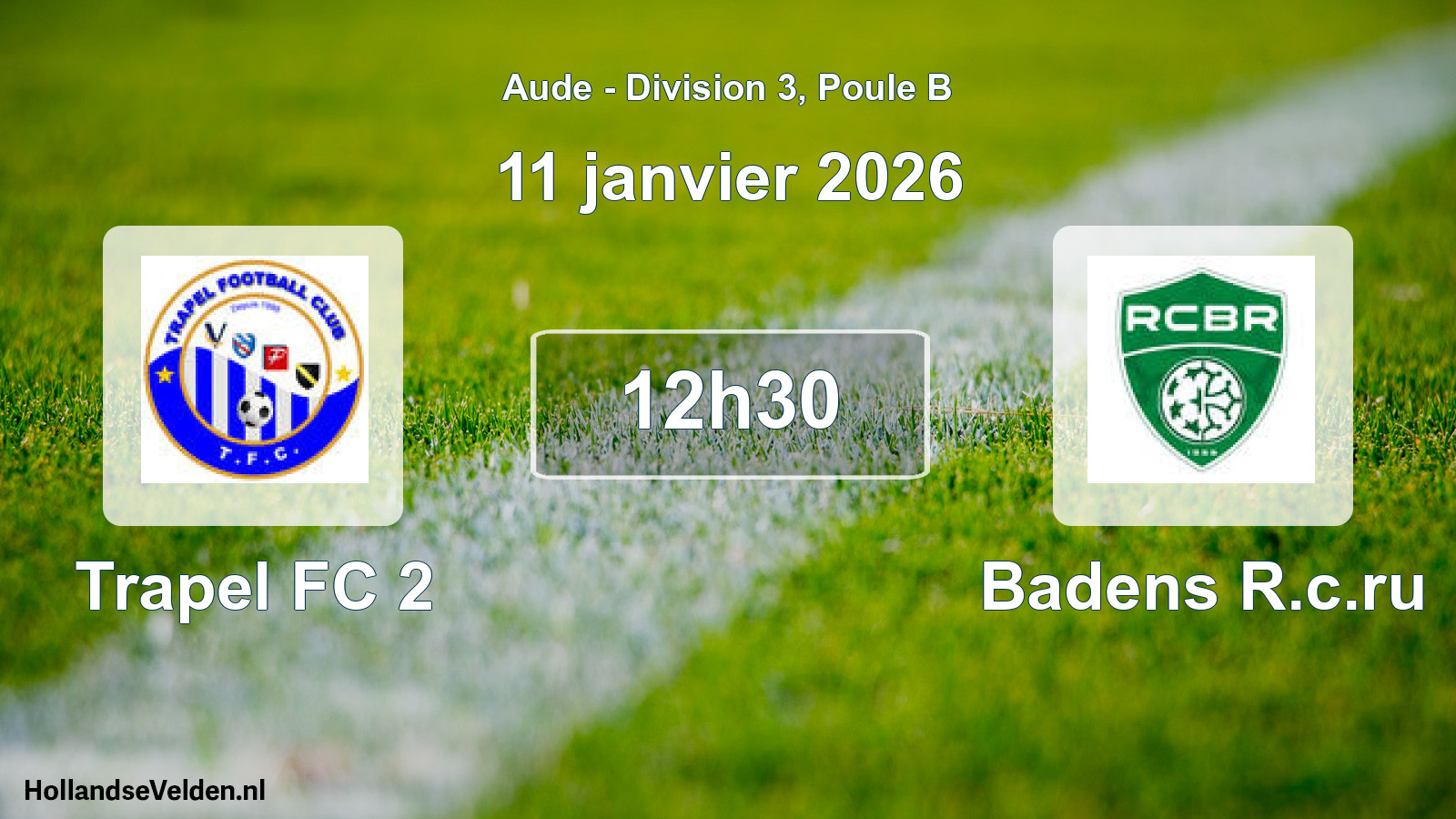 Geplande wedstrijd: Trapel FC 2 - Badens R.c.ru (11 januari 2026)
