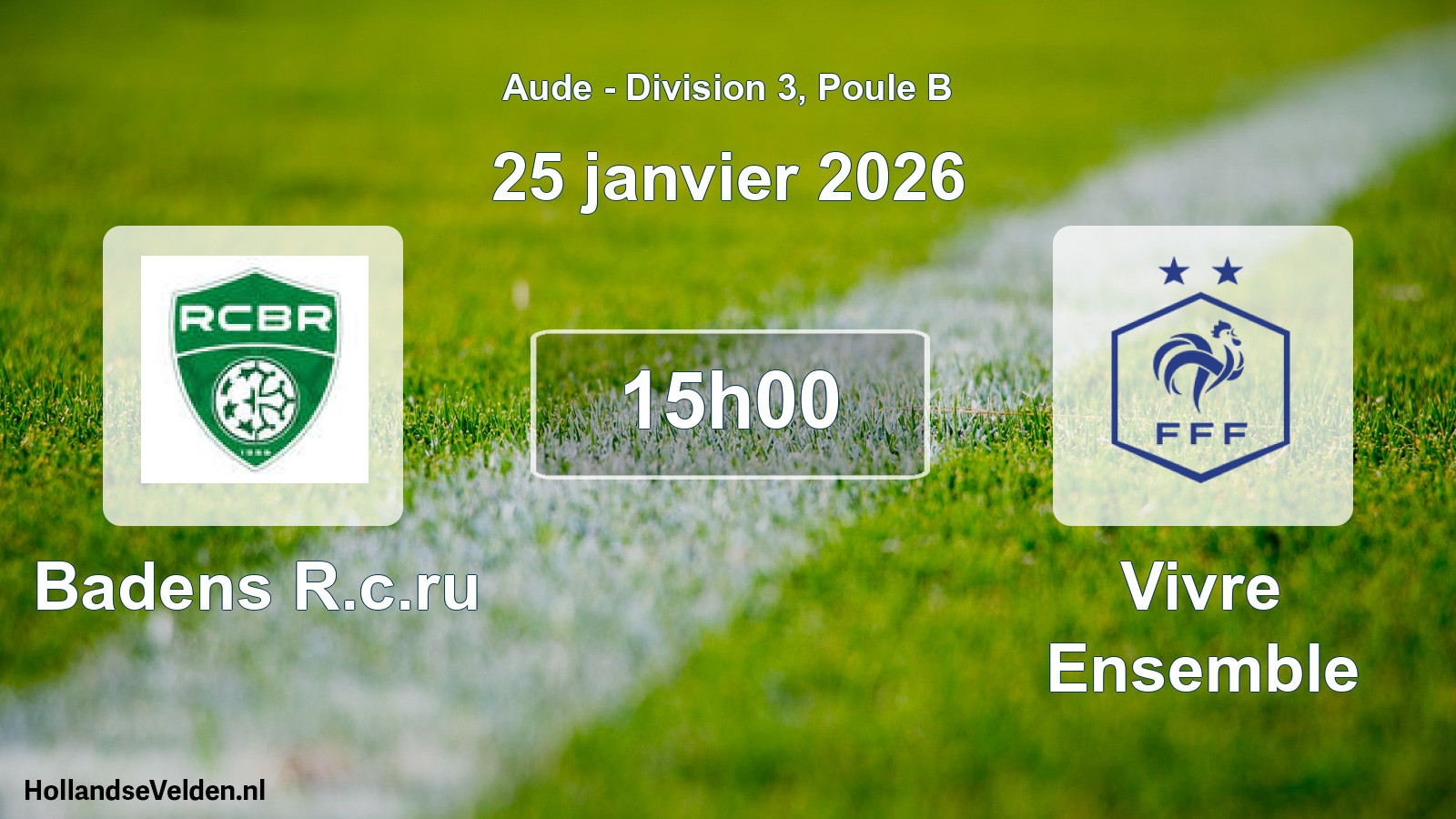 Match programmé: Badens R.c.ru - Vivre Ensemble (25 janvier 2026)