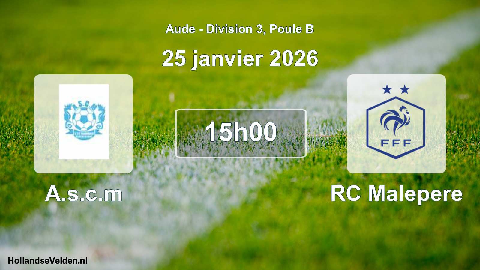 Match programmé: A.s.c.m - RC Malepere (25 janvier 2026)