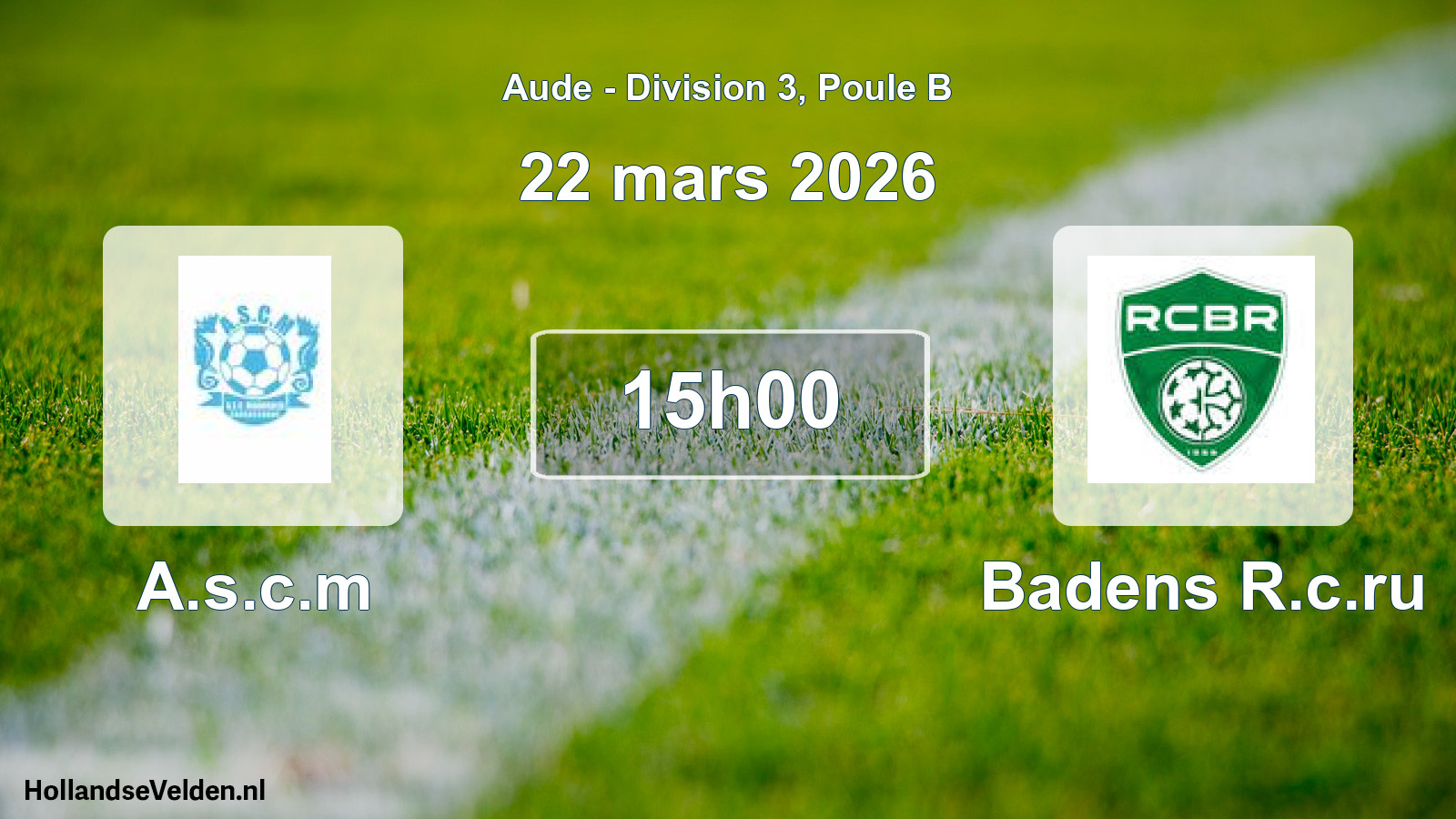 Scheduled Match: A.s.c.m - Badens R.c.ru (22 March 2026)