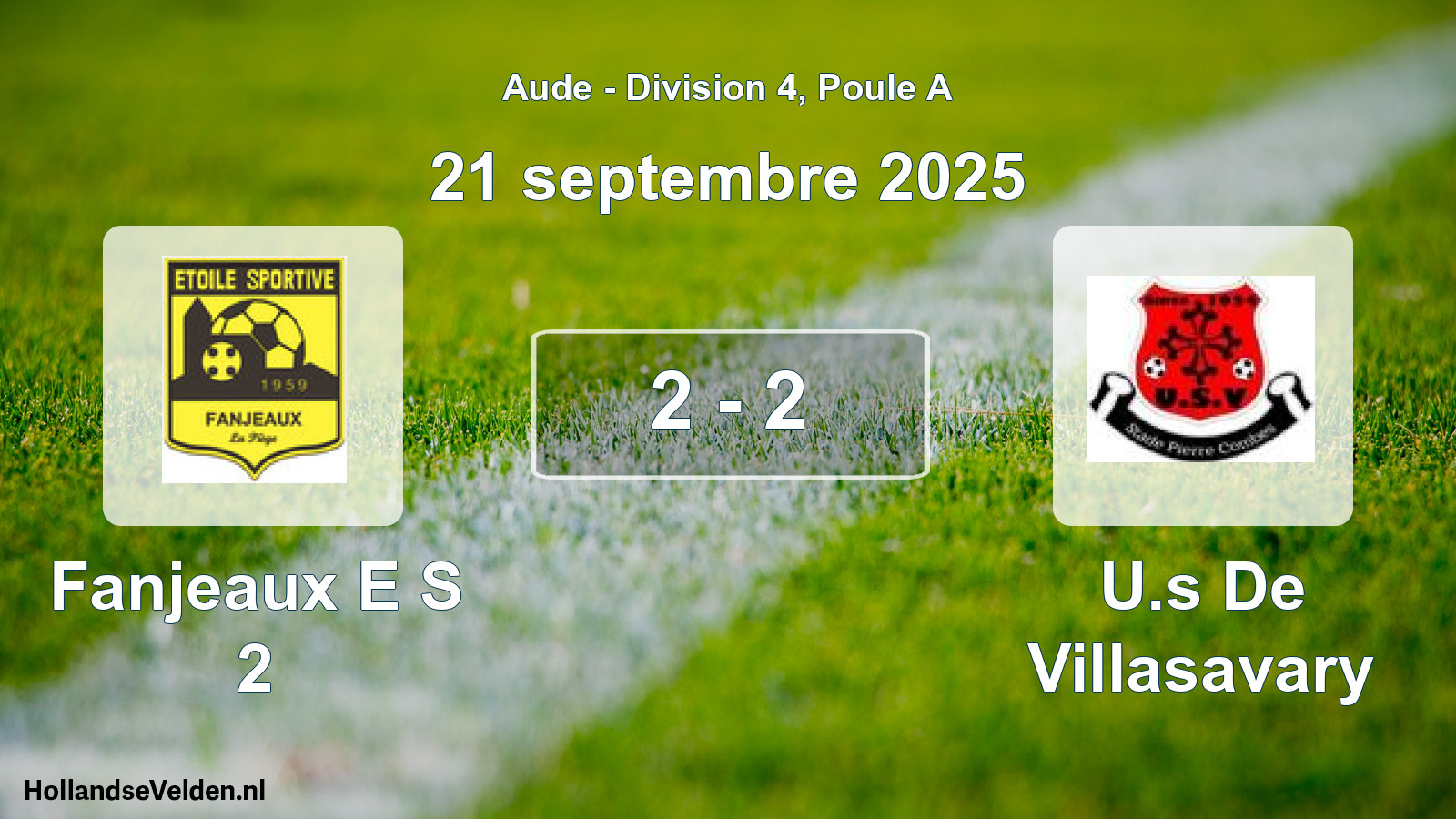 Gespeelde wedstrijd: Fanjeaux E S 2 - U.s De Villasavary 2 - 2 (21 september 2025)