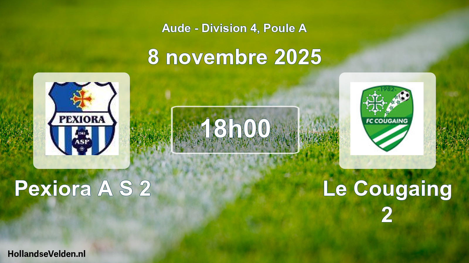 Match programmé: Pexiora A S 2 - Le Cougaing 2 (8 novembre 2025)