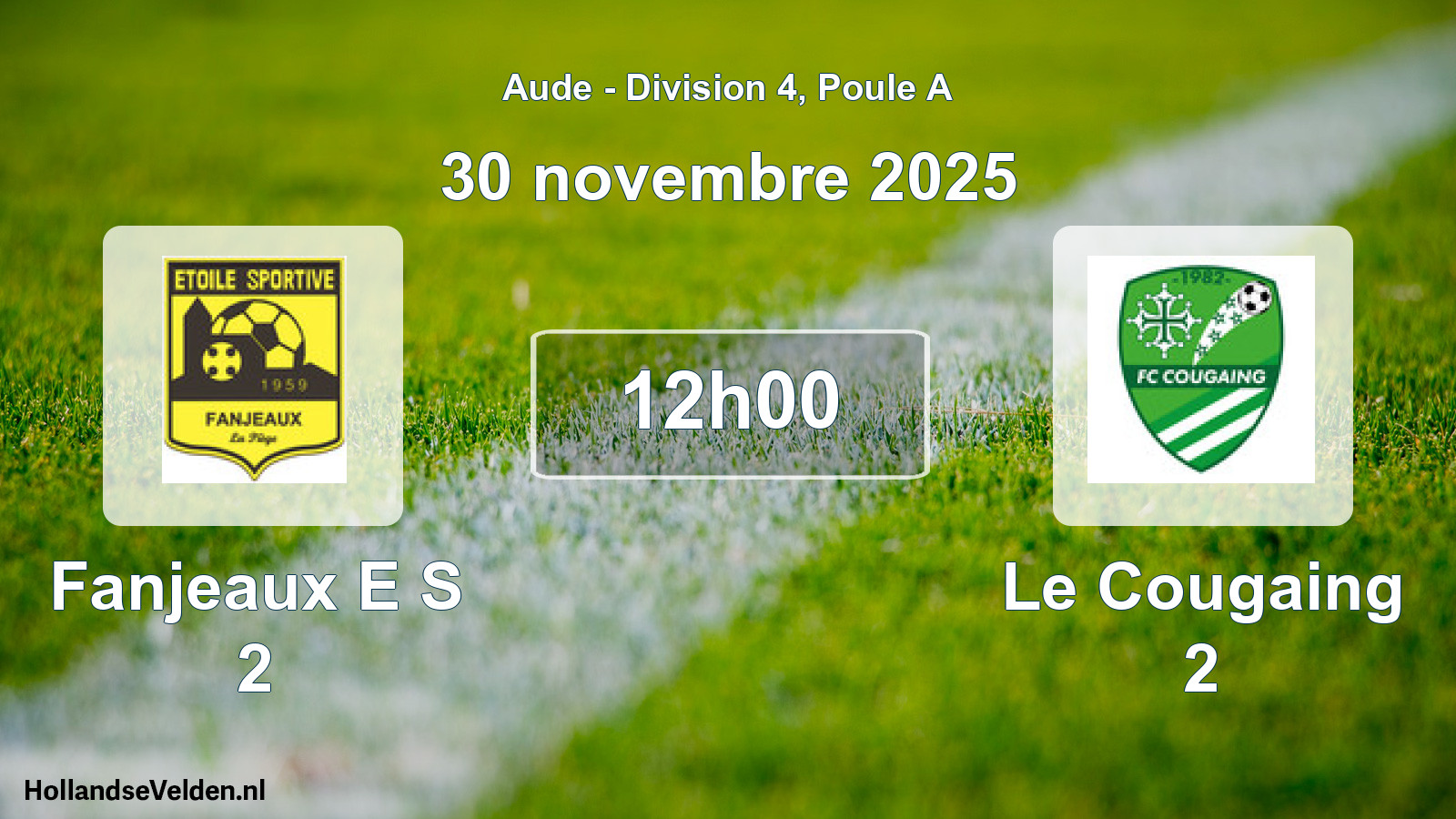 Match programmé: Fanjeaux E S 2 - Le Cougaing 2 (30 novembre 2025)