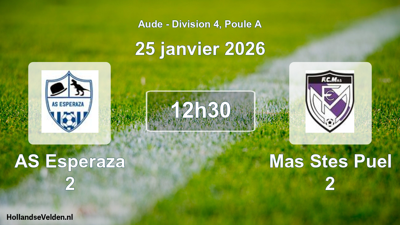 Match programmé: AS Esperaza 2 - Mas Stes Puel 2 (25 janvier 2026)