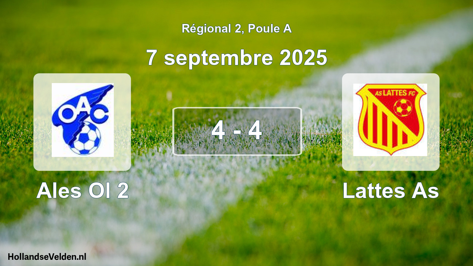 Gespeelde wedstrijd: Ales Ol 2 - Lattes As 4 - 4 (7 septembre 2025)