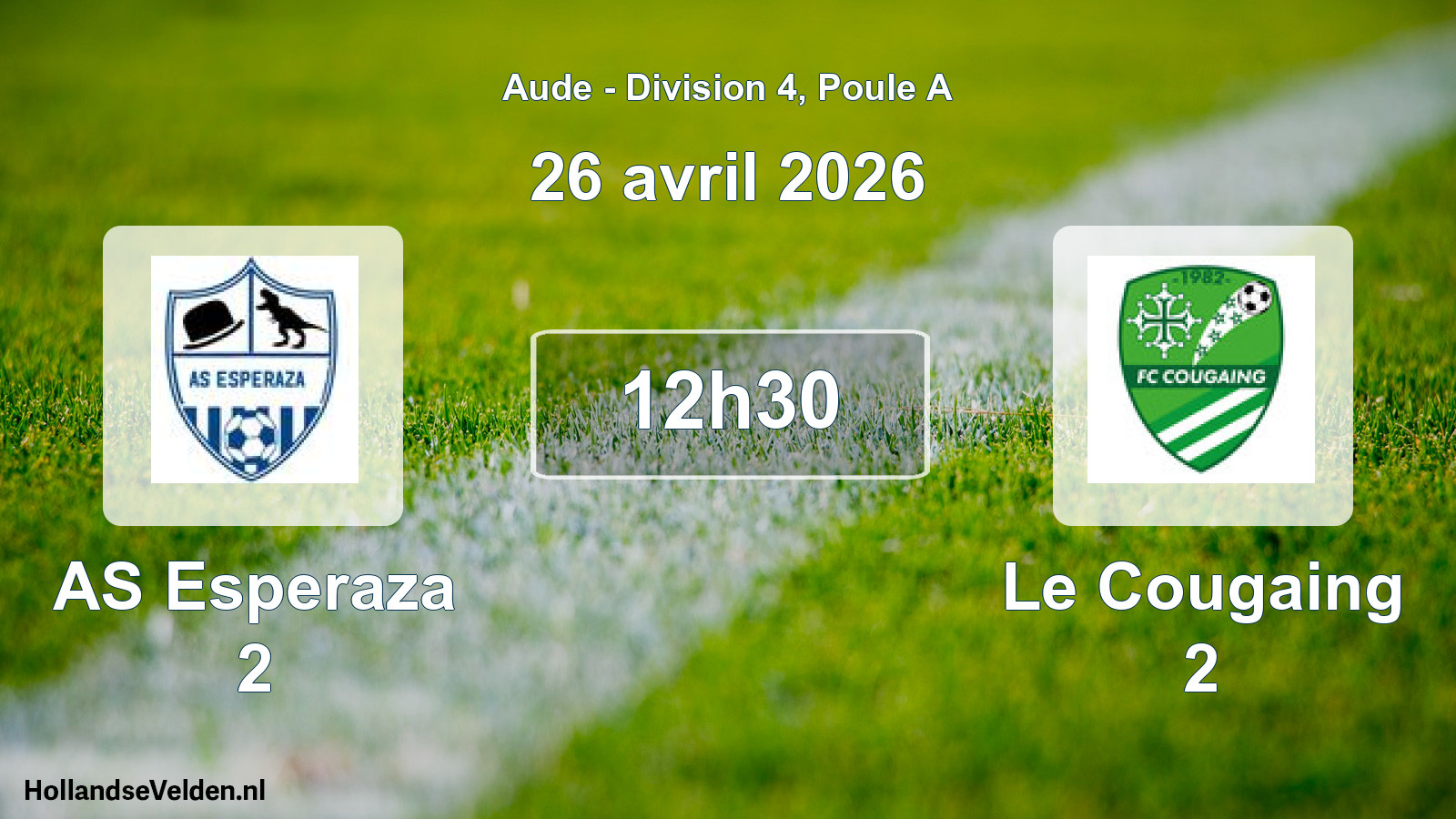 Match programmé: AS Esperaza 2 - Le Cougaing 2 (26 avril 2026)