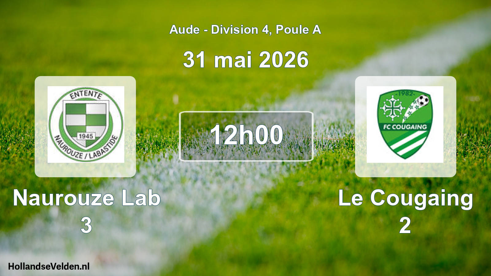 Match programmé: Naurouze Lab 3 - Le Cougaing 2 (31 mai 2026)