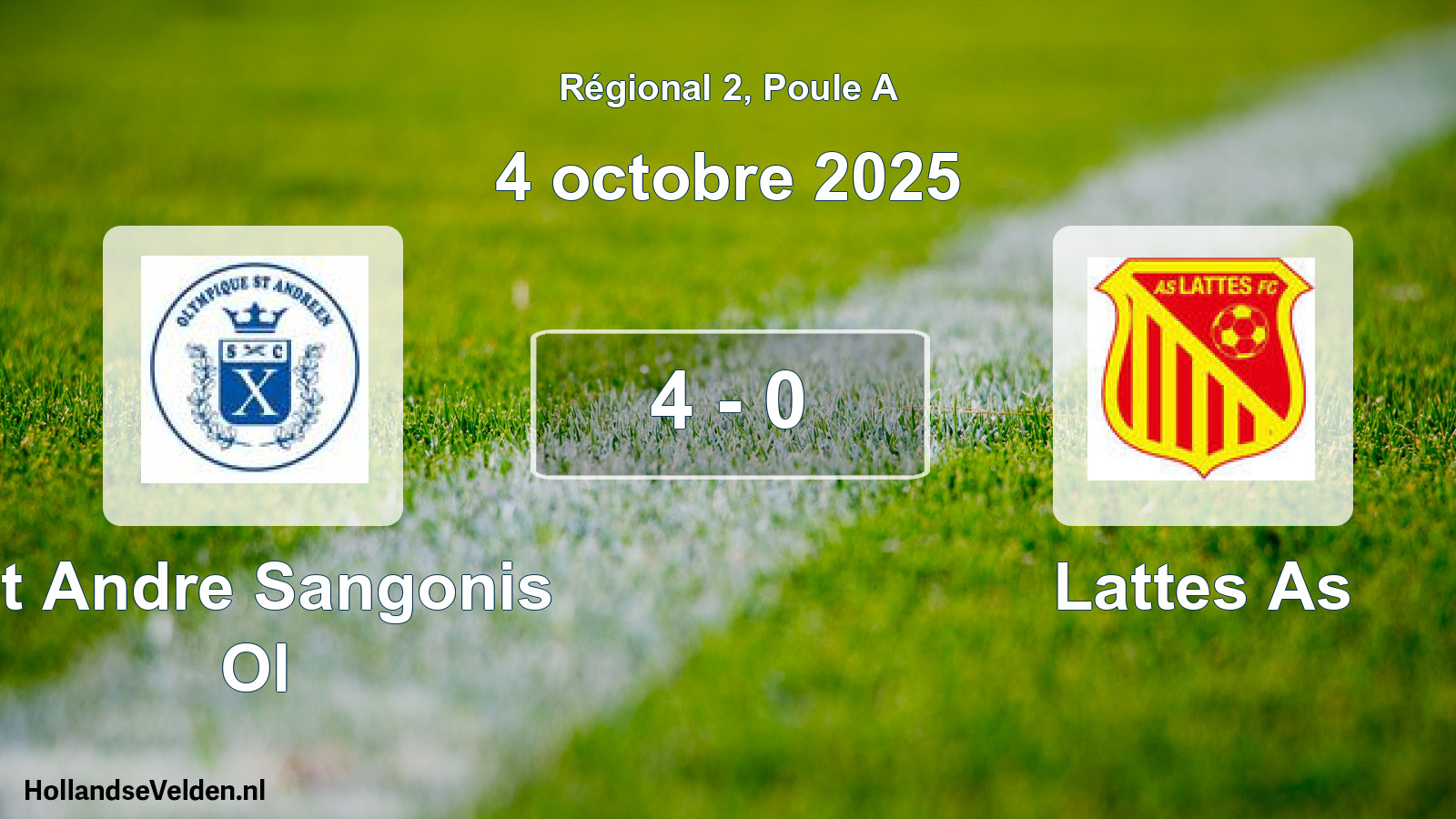 Scheduled Match: St Andre Sangonis Ol - Lattes As (4 October 2025)