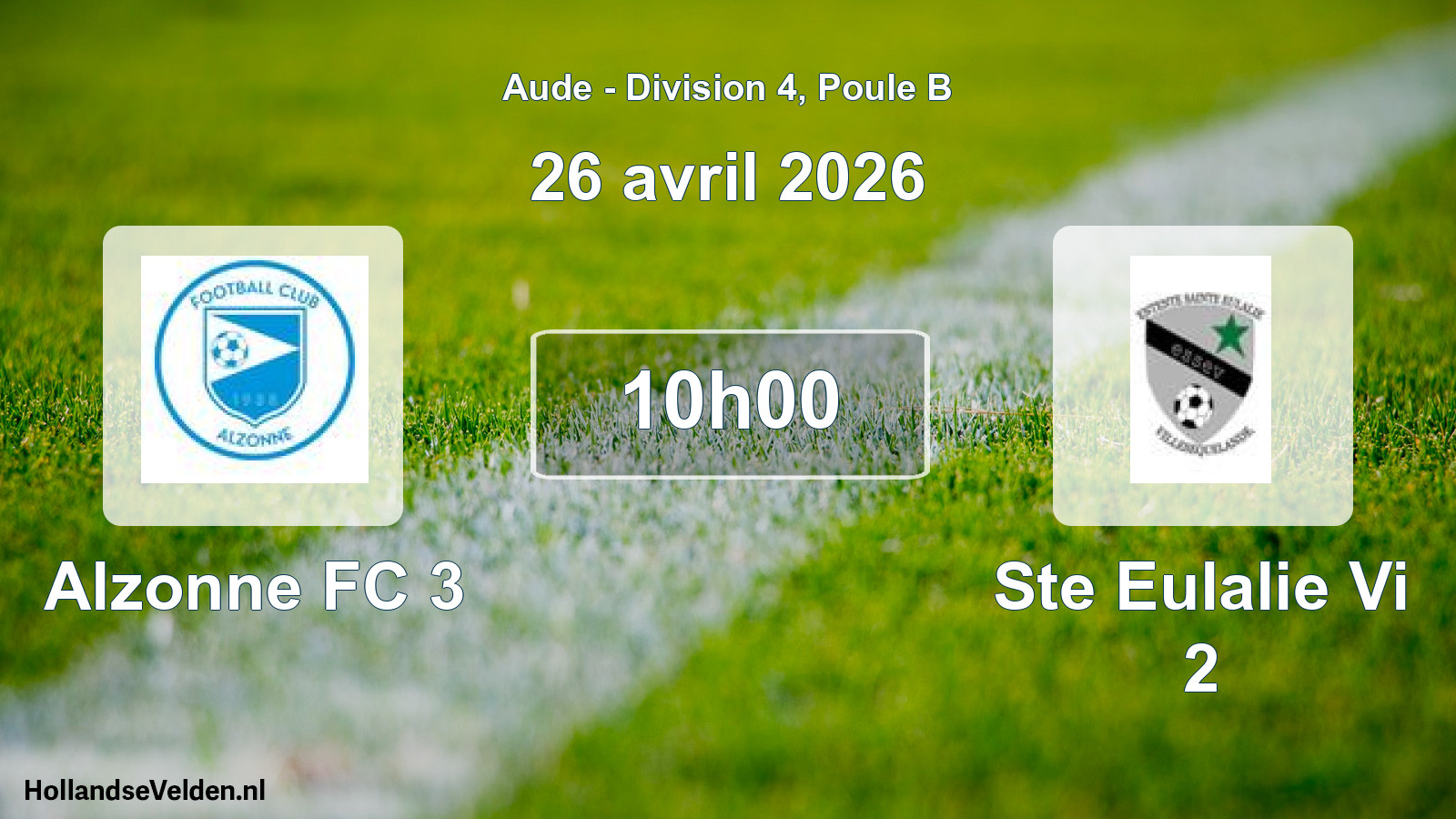 Scheduled Match: Alzonne FC 3 - Ste Eulalie Vi 2 (26 April 2026)