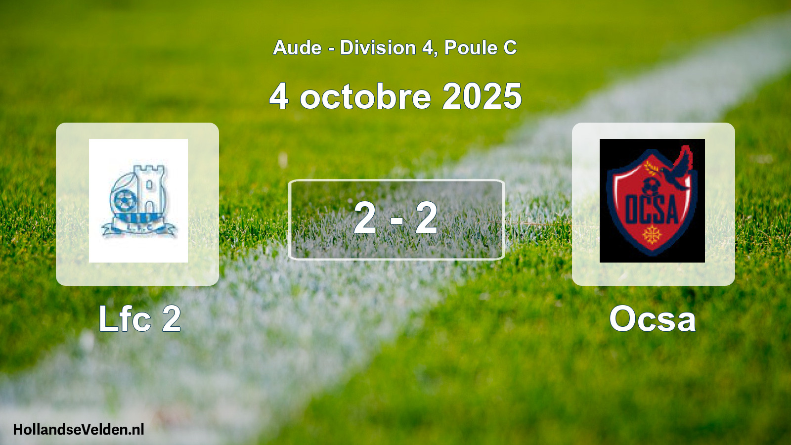 Match joué: Lfc 2 - Ocsa 2 - 2 (4 octobre 2025)