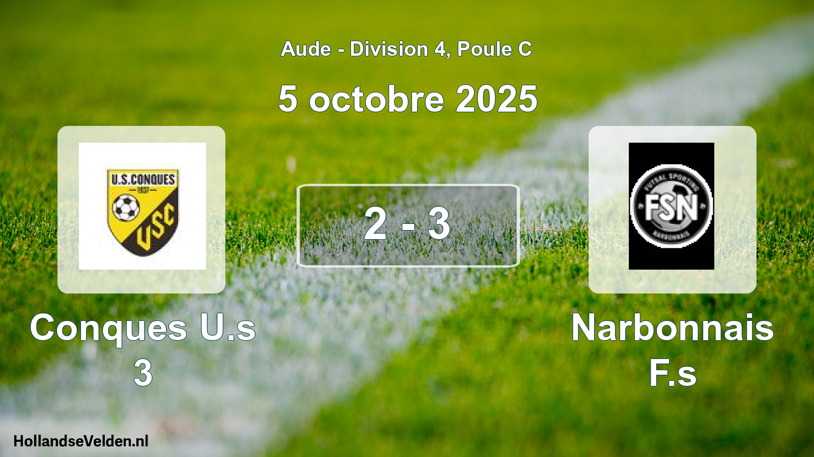 Match joué: Conques U.s 3 - Narbonnais F.s 2 - 3 (5 octobre 2025)