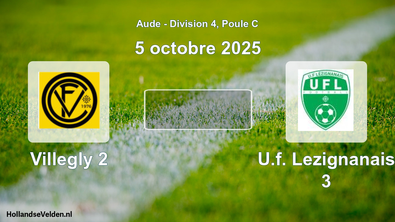 Match programmé: Villegly 2 - U.f. Lezignanais 3 (5 octobre 2025)
