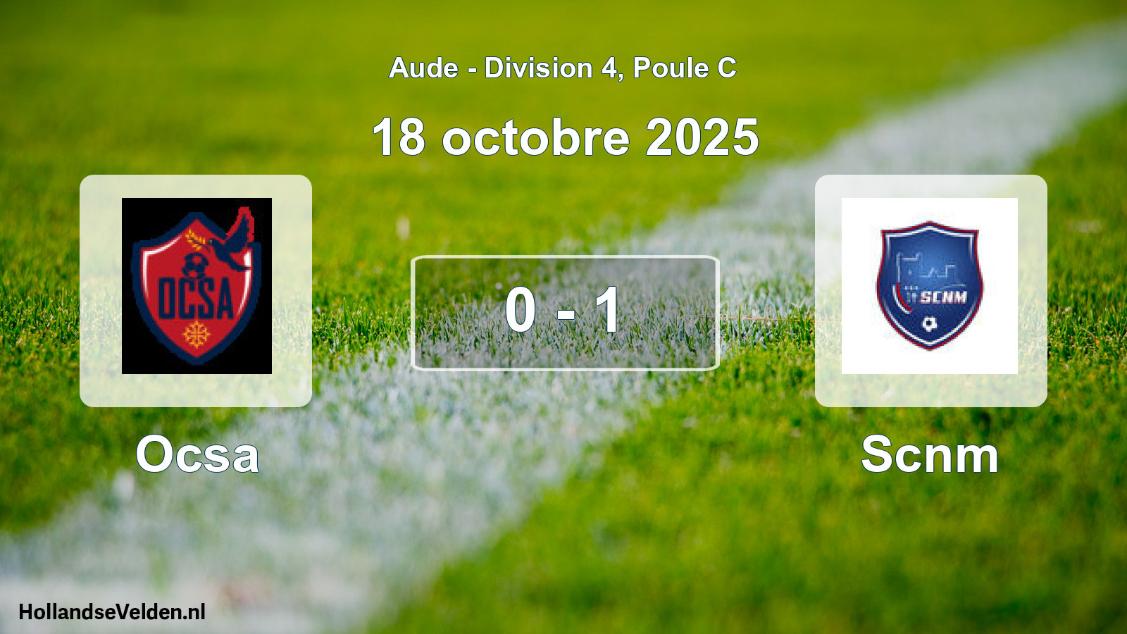 Match joué: Ocsa - Scnm 0 - 1 (18 octobre 2025)